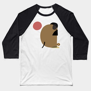 Abstract Pug Yoga Baseball T-Shirt